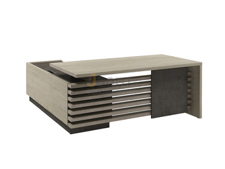 Кабинет руководителя Стол руководителя на ЛДСП опорах с опорной тумбой и блоком розеток правый Z-218