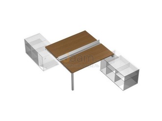 Мебель для персонала Рабочая станция (2х120) с ProSystem на 2-х опорных тумбах правых (БЕЗ ТУМБ) КВ 0147