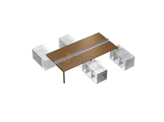 Мебель для персонала Рабочая станция (4х160) с ProSystem на 4-х опорных тумбах правых (БЕЗ ТУМБ) КВ 0153-2