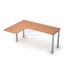 Мебель для персонала Стол криволинейный на металлических опорах левый 2М.132