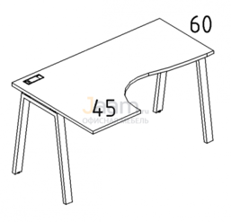 Мебель для персонала Стол эргономичный левый "Классика" на металлокаркасе TRE Б3 035 БП