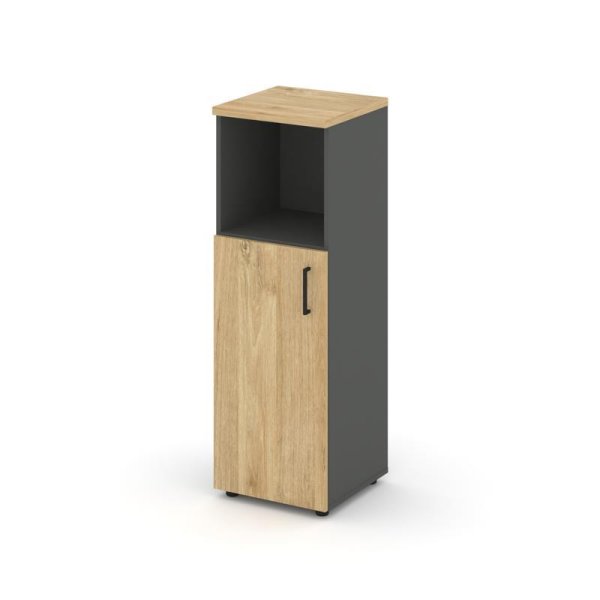 Шкаф средний узкий SN.STU-201(L) (400х400х1203) (Антрацит/Тиквуд Светлый)
