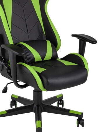 Кресло игровое TopChairs Gallardo зеленое (Геймерское кресло Gallardo зеленый)