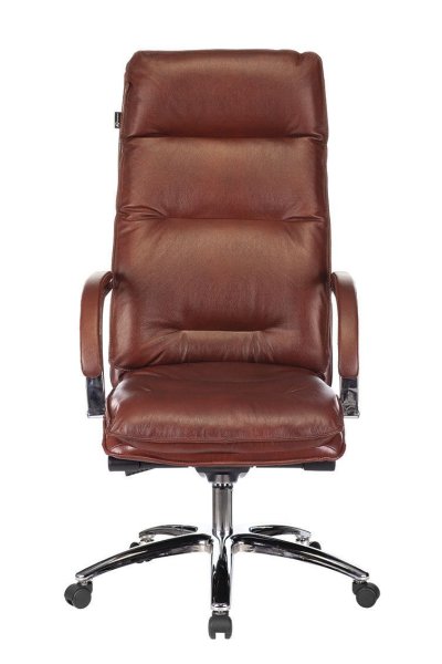 Кресло руководителя T-9927SL светло-коричневый Leather EiCHel кожа крестов. металл хром