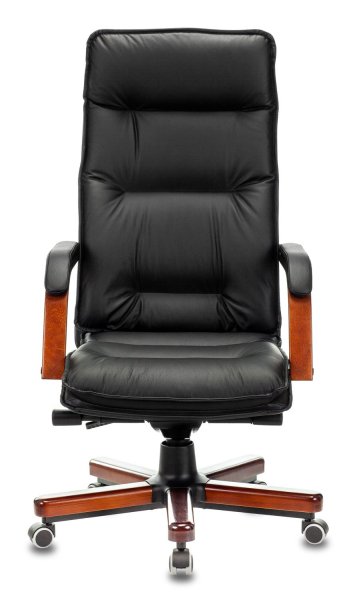 Кресло руководителя T-9927WALNUT черный кожа крестов. металл/дерево