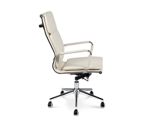 Кресло офисное / Харман / (ivory) хром / слоновая кость экокожа
