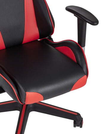 Кресло игровое TopChairs Racer черно-красное (Геймерское кресло Racer черный, красный)
