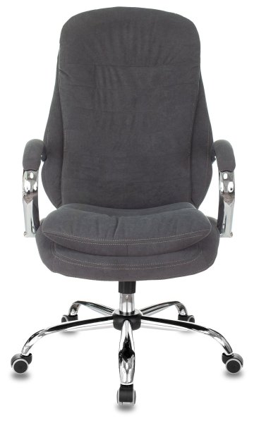 Кресло руководителя T-9950SL Fabric серый Alfa 44 крестов. металл хром