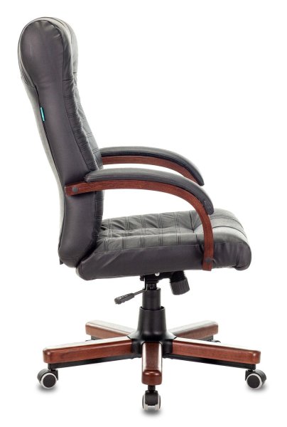 Кресло руководителя KB-10WALNUT черный кожа крестов. металл/дерево
