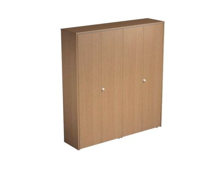 Шкаф комбинированный закрытый (одежда-документы) Profiquadro КВ 358 БВ 1830x450x1990 (Белый премиум / Вишня скандинавская)