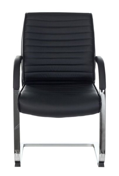 Кресло T-8010N-LOW-V черный Leather Black эко.кожа низк.спин. полозья металл хром