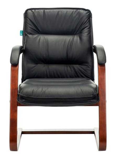 Кресло T-9927WALNUT-AV черный кожа полозья дерево коричневый