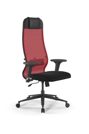 Кресло для руководителя Метта Sit 10 B1-111D - X2+UMF(X1) /Ub00/Wh00/D02P(M09.B11.G19.W02) (Красный | Черный)
