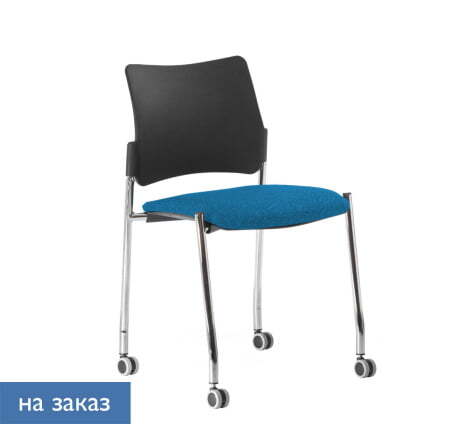 PINKO Кресло на колёсах без подлокотников (Черный/Голубой)