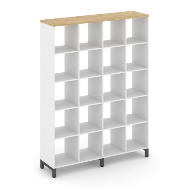 Каркас стеллажа 5 ярусов SN.KS-540 (1488х400х1982) (Белый/Тиквуд Светлый/Металл Антрацит)
