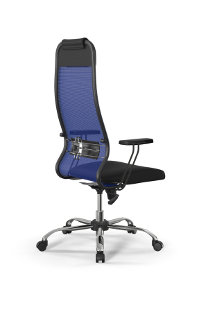 Кресло для руководителя Метта Sit 10 B1-111T - X2+UMF(X1) /Ub00/Wh00/T1bp-b(M09.B21.G20.W01) (Синий | Черный)