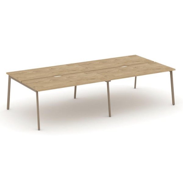 Рабочая станция 4 места ES.D.RS-4.4-VP (3160х1500х750) (Тиквуд Светлый/Металл Латте)
