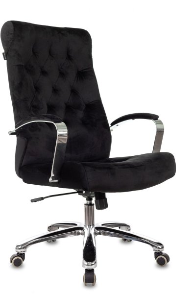 Кресло руководителя T-9928SL Fabric черный Italia Black крестов. металл хром (Черный)