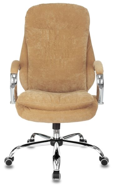 Кресло руководителя T-9950SL Fabric горчичный Velvet 73 крестов. металл хром