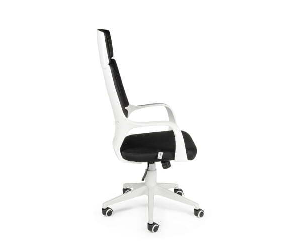 Кресло офисное / IQ / (white+black) белый пластик / черная ткань