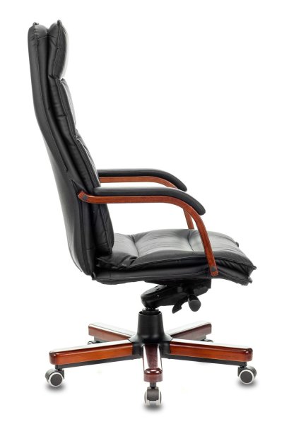 Кресло руководителя T-9927WALNUT черный кожа крестов. металл/дерево