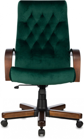 Кресло руководителя T-9928WALNUT Fabric зеленый Italia Green крестов. металл/дерево (Зеленый)
