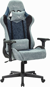 Кресло игровое Zombie VIKING 7 KNIGHT Fabric голубой ткань/эко.кожа с подголов. крестов. металл