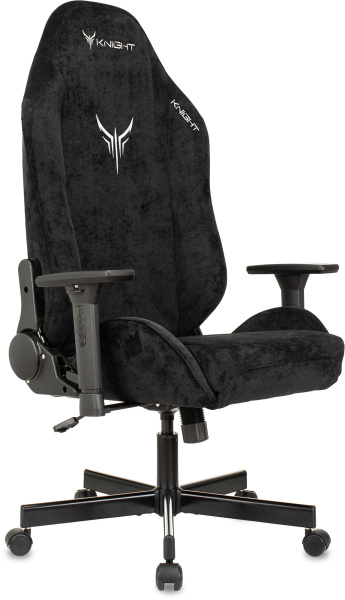 Кресло игровое Knight N1 Fabric черный Light-20 с подголов. крестов. металл (Черный)