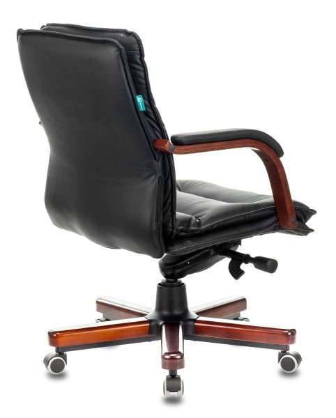 Кресло руководителя T-9927WALNUT-LOW черный кожа низк.спин. крестов. металл/дерево (Черный)