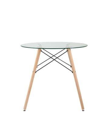 Стол DSW D80 стеклянный (Стол обеденный DSW стеклянный)