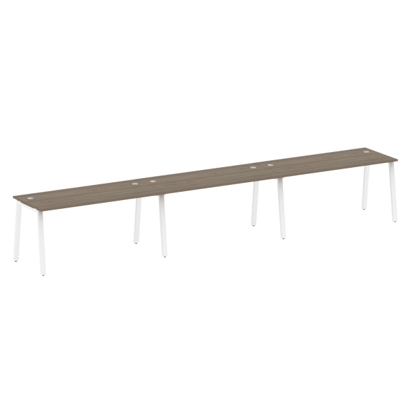 Рабочая станция на 3 рабочих места на А-образном м/к Metal System Style БА.СМ-3.4 4800x720x750 (Вяз/Белый металл)